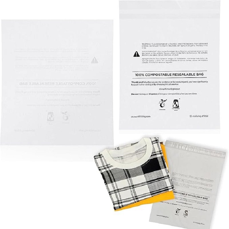 Biodegradable Storage Bags, Self-Sealing Translucent Frosted Bags for Clothes Packaging Bags