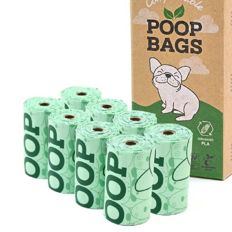  100% Certified Household Compostable Dog Waste Bags-OK Compost and Seedlings,Thick Leak Proof,Plant